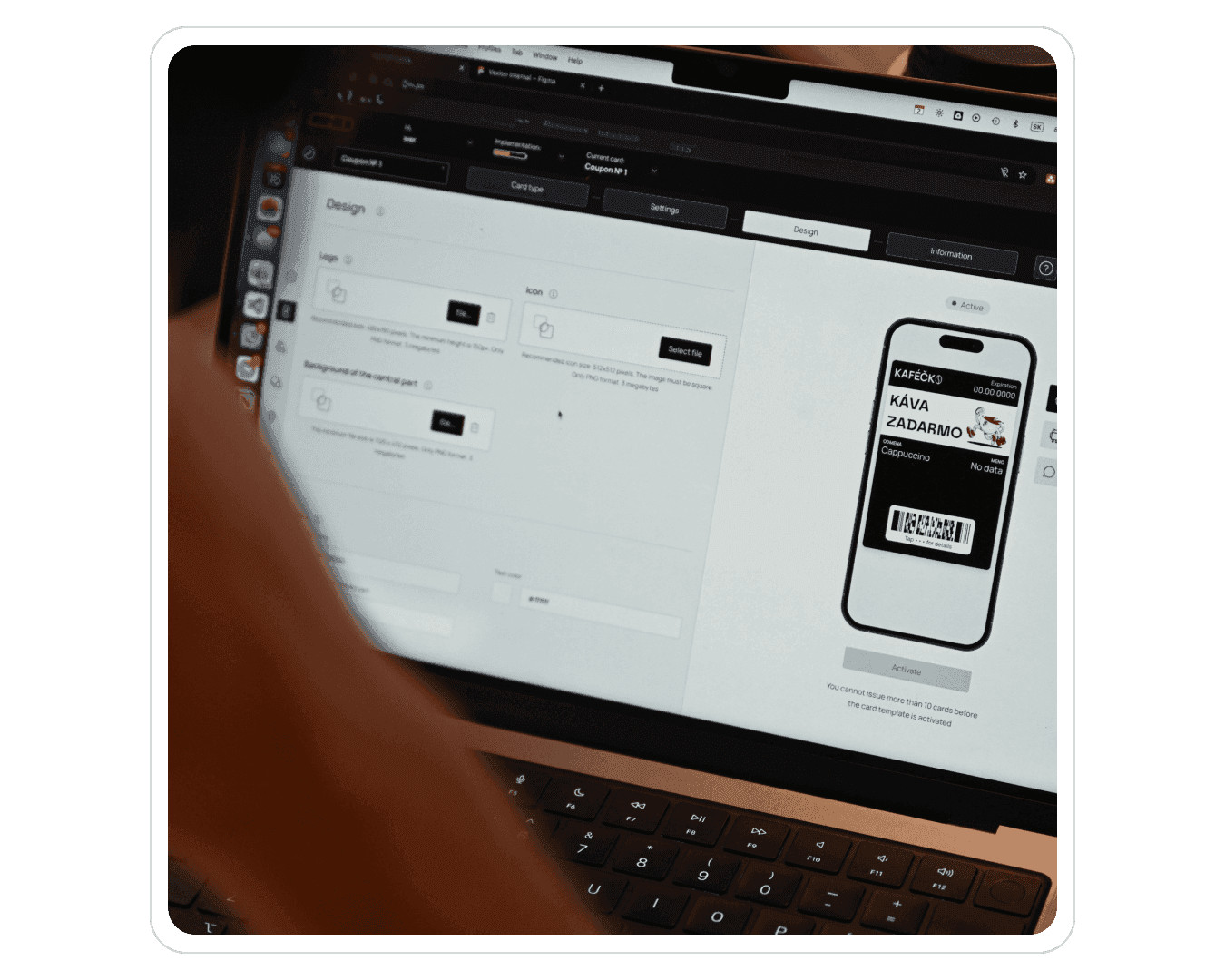 Man looking into a computer screen wth CRM software opened